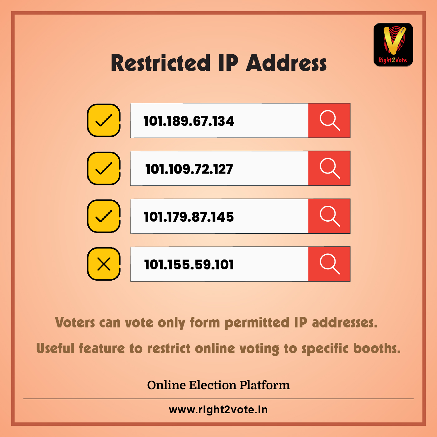 Restricted IP Address Feature - Right2Vote